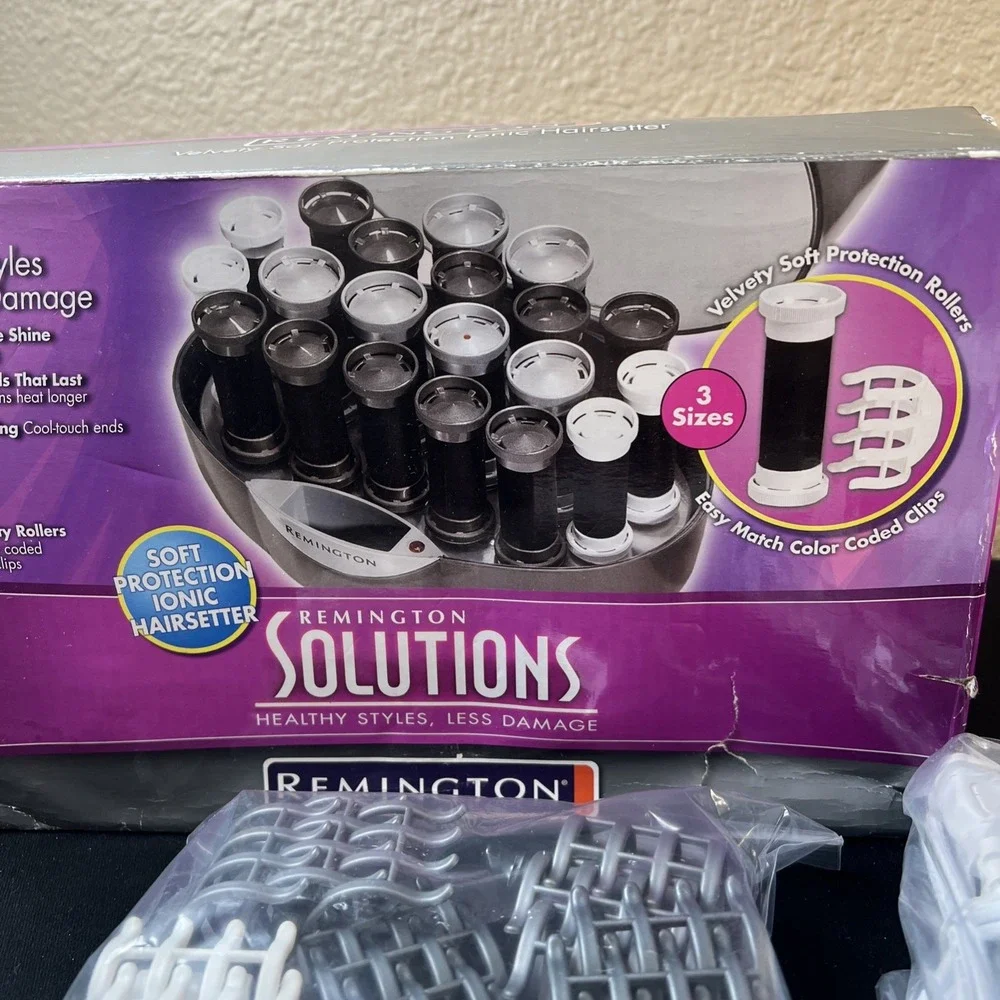 Vtg New- Remington Solutions Ionic Hair Setter Velvet Hot Rollers Curlers KF-201